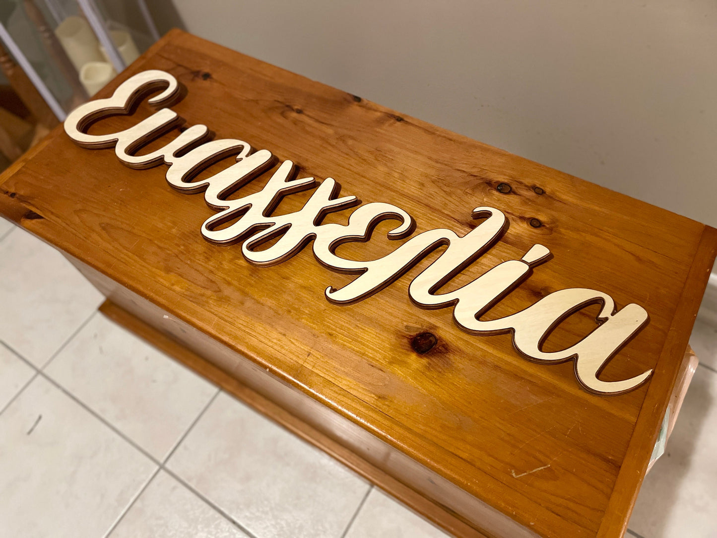 Greek baby / kids names for bedroom decor - Custom real wood names